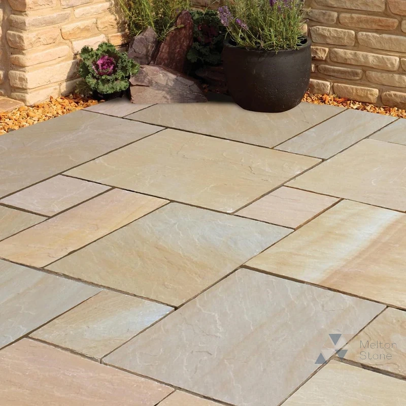 Natural sandstone paving slabs