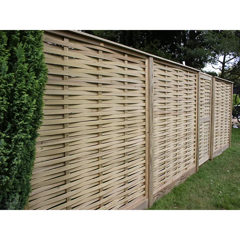 Woven-style timber fence panel