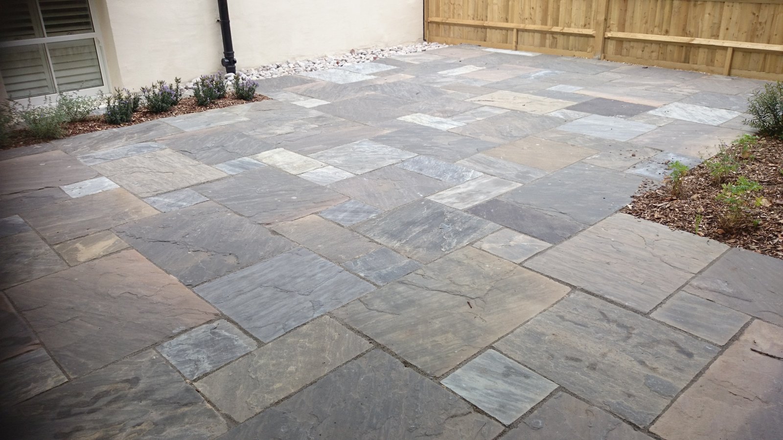 Grey sandstone, sleeper walls and fencing project