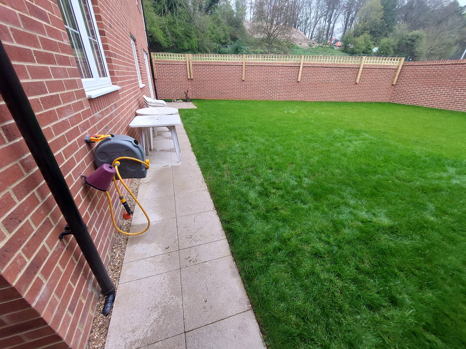 New-build garden landscaping and groundworks project near Alton